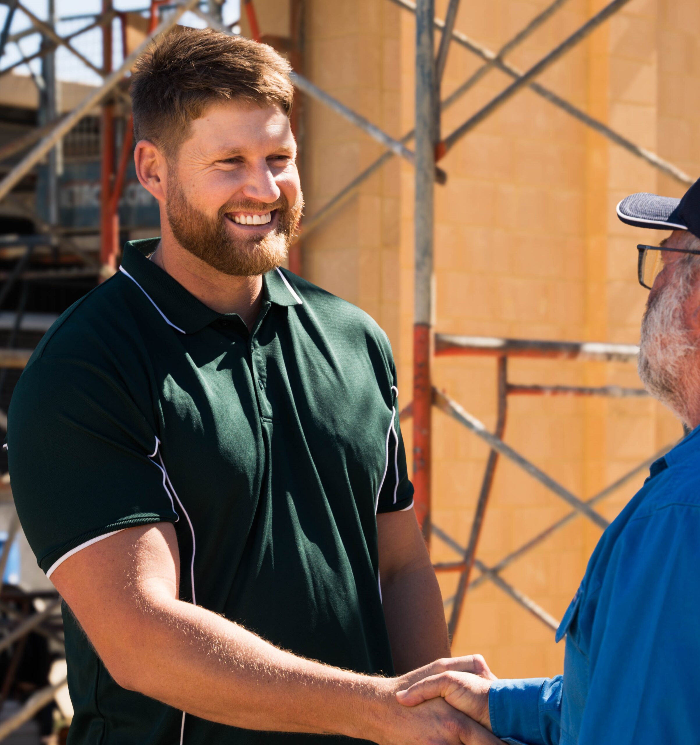 Kyle director of True Living Homes WA with a happy home owner - Copy